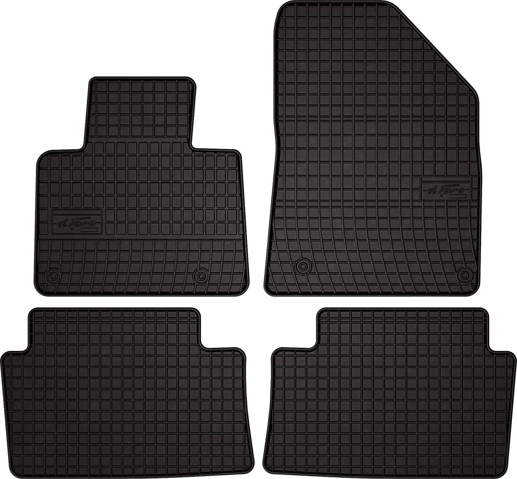 Gummifußmatten passend für Citroen C5 II X7 (Liftback, Limousine, Kombi, Tourer, Bj. 2008-2017) – schwarz, passgenau, mit Befestigungen set 4 ...