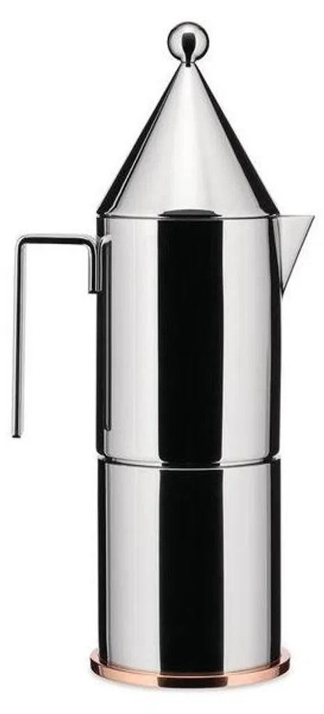 La Conica Alessi 90002/6 Cafetière Inox avec Fond en Cuivre Durable