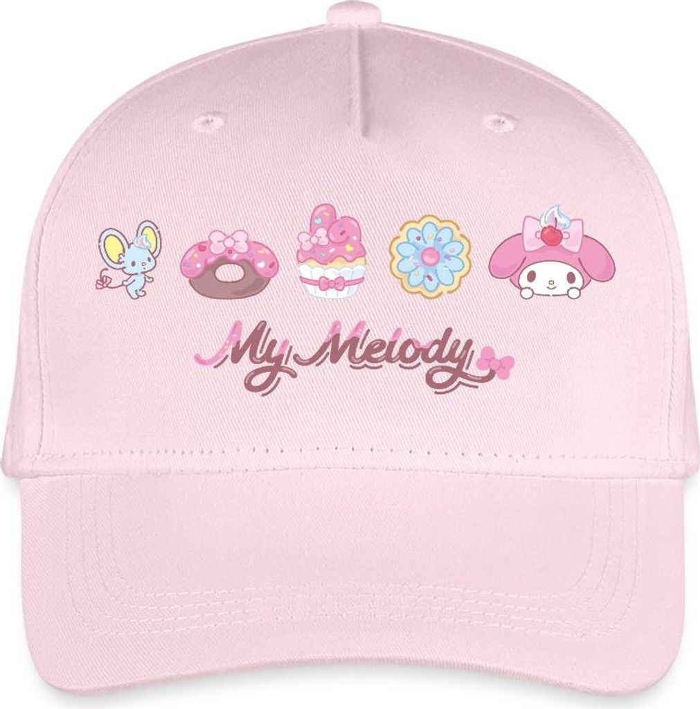Spreadshirt My Melody Mit Flat Und Gebäckstücken Kinder Bio Basecap, One size, Hellrosa