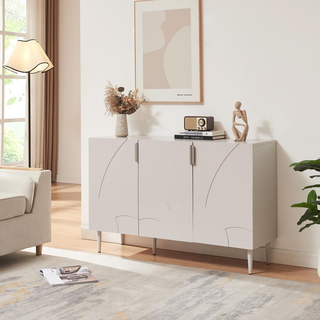 Sideboard 'Starvili' mit 3 Türen 75 x 115 x 38 cm Beige