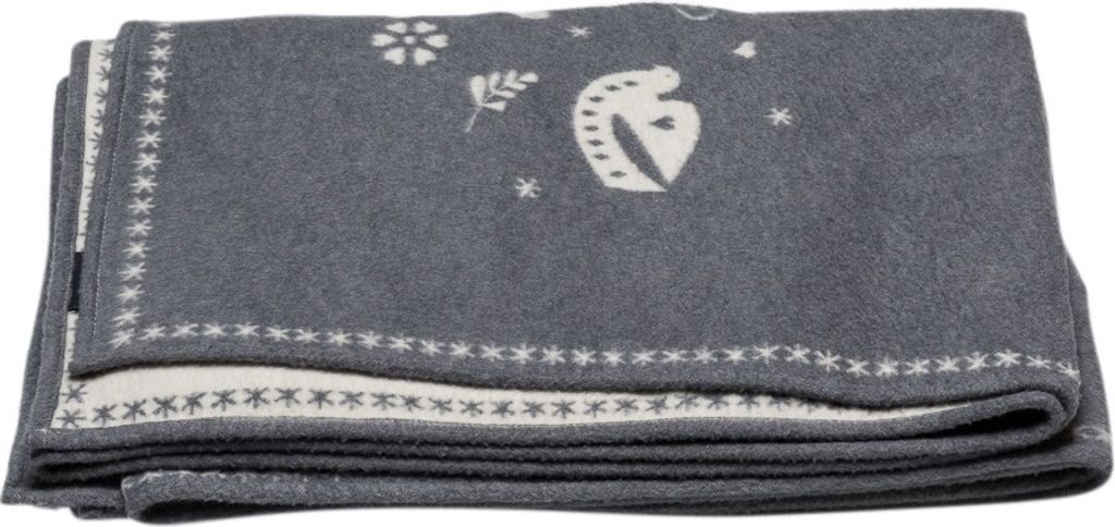 David Fussenegger Wohndecke Velvet 'Tauben' 135 x 200 cm Grau