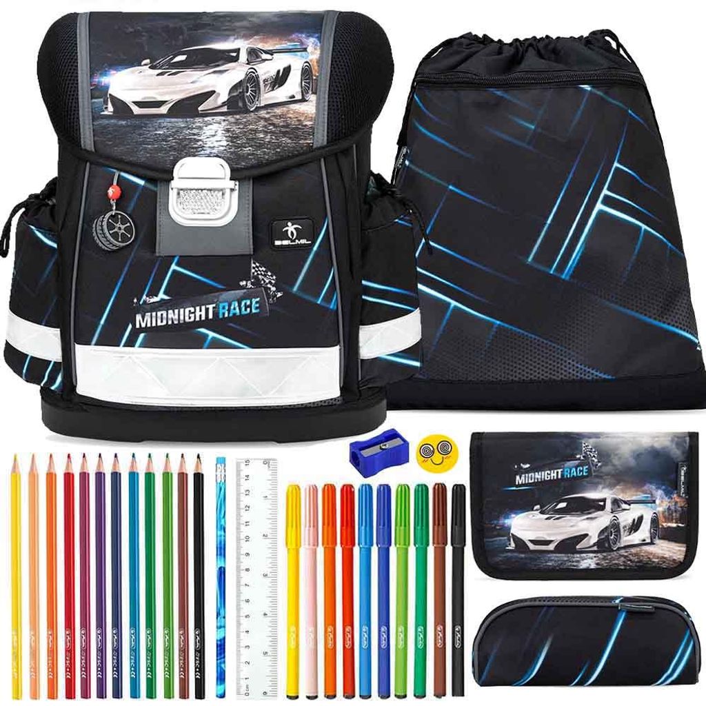 Belmil Schulranzen Set Classy Rennauto Midnight Turbo Produktbild 