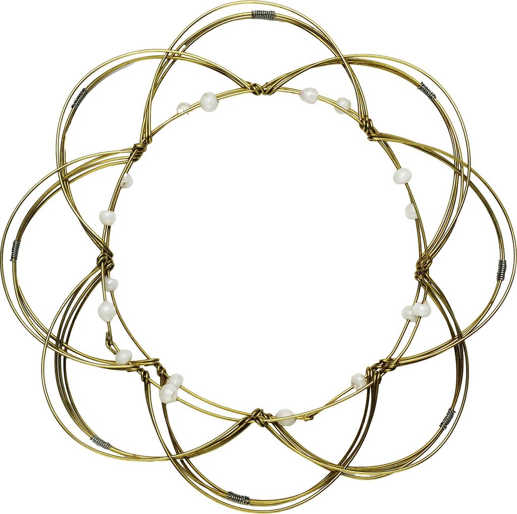 4D Mandala dekoratives Drahtgeflecht gold weiß Produktbild 