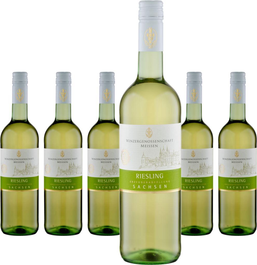 6 x WG Meissen Riesling Sachsen QbA trocken