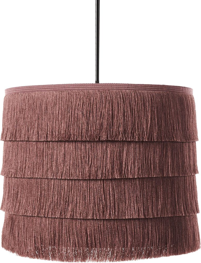 BELIANI Hängelampe Rosa mit Fransen Schirm Modernes Design Beleuchtung Hängeleuchte Esszimmer Wohnzimmer Schlafzimmer