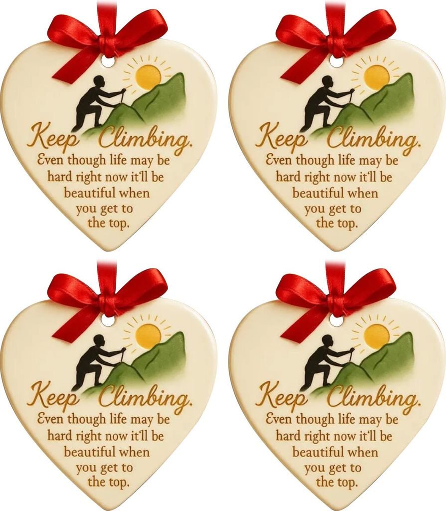 Herzförmiger Kletteranhänger – Inspirierendes Deko-Element für den Weihnachtsbaum – Erinnerungsgeschenk für Männer und Frauen