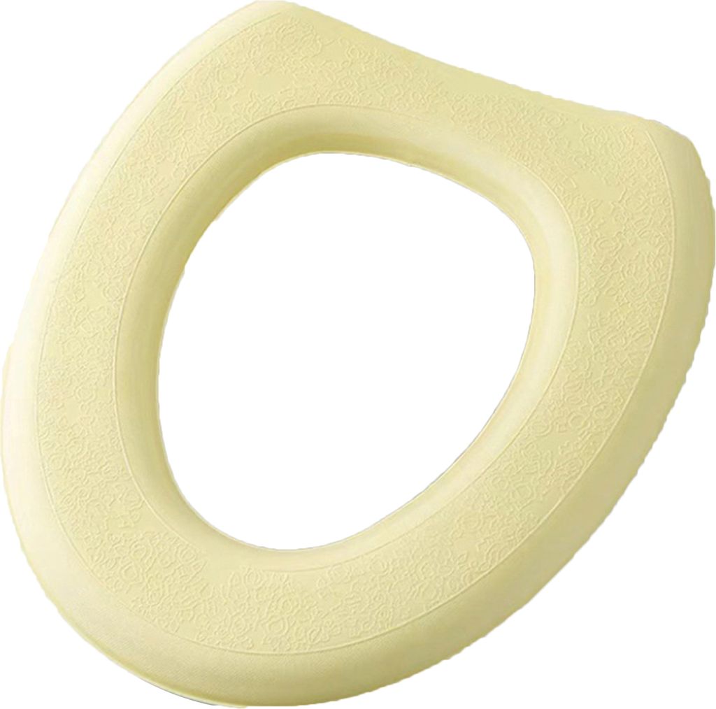 Flexible Toilettenabdeckung All-inclusive selbstklebende wasserdichte Schlafsaal Heimtoilette Dicke Kissen Badezimmerzubehör-Gelb