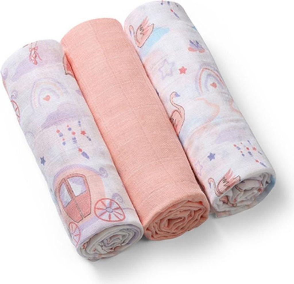 BabyOno Pannolini in mussola 3 pezzi - rosa Immagine del prodotto 