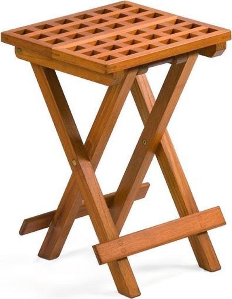 Teakholz-Klapphocker 30x30x45 cm , 1 Stück