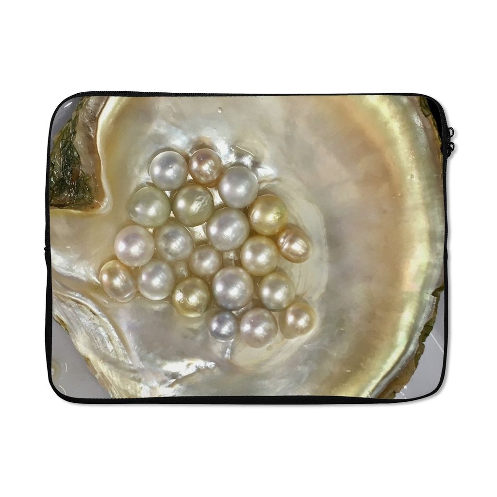 MuchoWow Laptop Hülle 15 Zoll Nahaufnahme von Perlen in einer Austernschale Laptoptasche - Laptoptasche - Sleeve - Rundum-Schutz