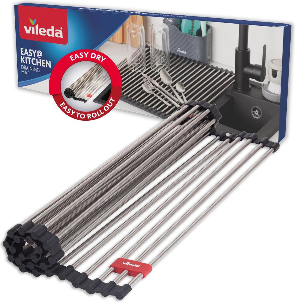 Vileda scolapiatti lavello 45x40cm in acciaio inox e TPE - Immagine del prodotto 