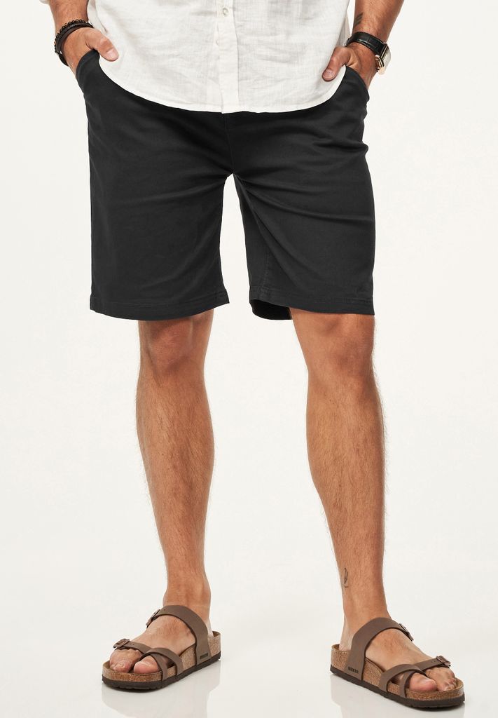SOULSTAR Herren Chinoshorts mit Stretchanteil Basic Kurze Hose für Herren Regular-Fit Sommershorts mit Elasthan-Anteil Bermuda inkl. Gürtel