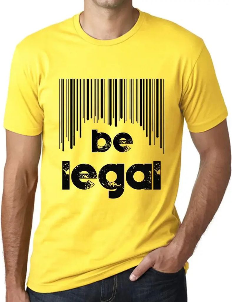 Herren Grafik T-Shirt Barcode Be Lega Öko-Verantwortlich Vintage Jahrgang Kurzarm Lustige Druck Geburtstag Geschenk Mann