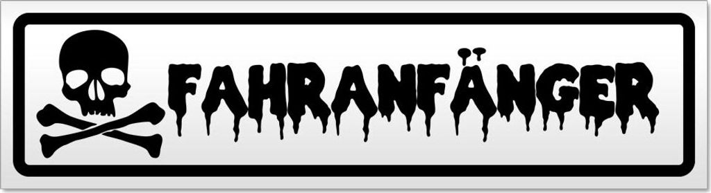 Fahranfänger Totenkopf Magnetschild Schild magnetisch