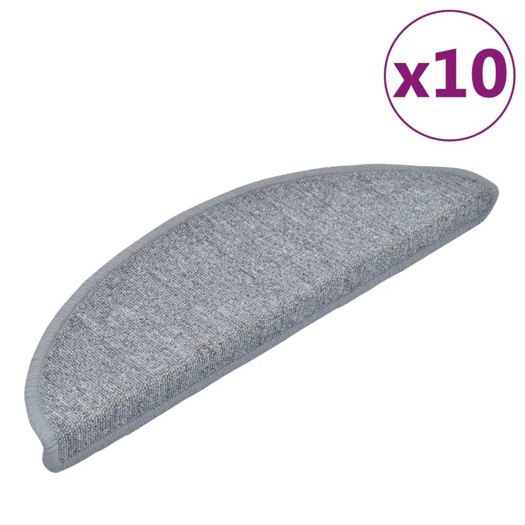 Stufenmatten 10 Stk. 56x17x3 cm Hellgrau Halbrund