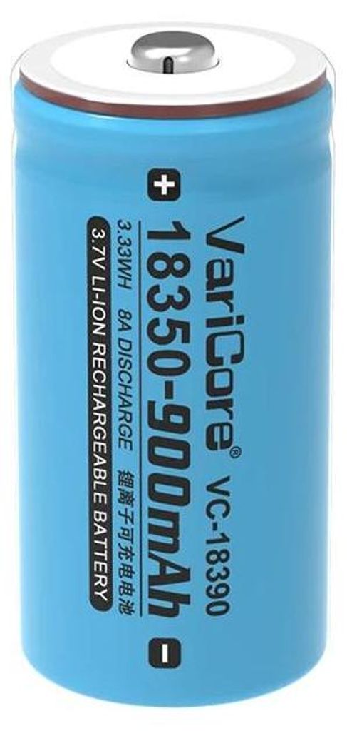 18350 Li-Ion Lithium-Ionen-Akku - VC-18390 wiederaufladbare Batterie - 3,7V 1000mAh - Set mit 50 Stück - für Taschenlampe, Multimeter, Kamera