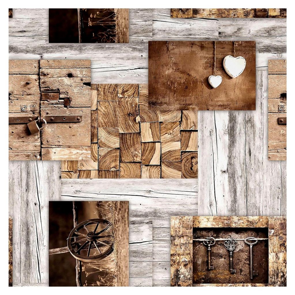 PVC Tischdecke Nostalgie Wachstuch · Breite und Länge wählbar · abwaschbare Tischdecke · Holz Holzdiele grau beige Texas, Größe: 140 x 110 cm