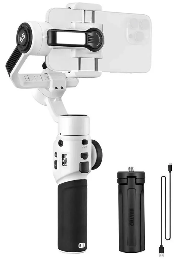 Stabilisateur pour Smartphone Smooth 5S Blanc avec Éclairage Intégré - 2