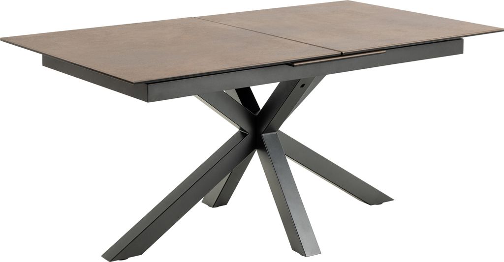 Kulissentisch >Heaven< ausziehbar bis 210cm, in Braun, Glas-Keramik - 168(210)x76x90cm (BxHxT)