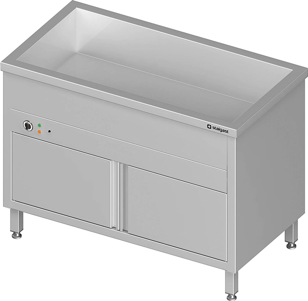 Edelstahl Bain-Marie Standgerät mit geschlossenem Unterbau und einem Becken, für 3x GN1/1085x600x850 mm