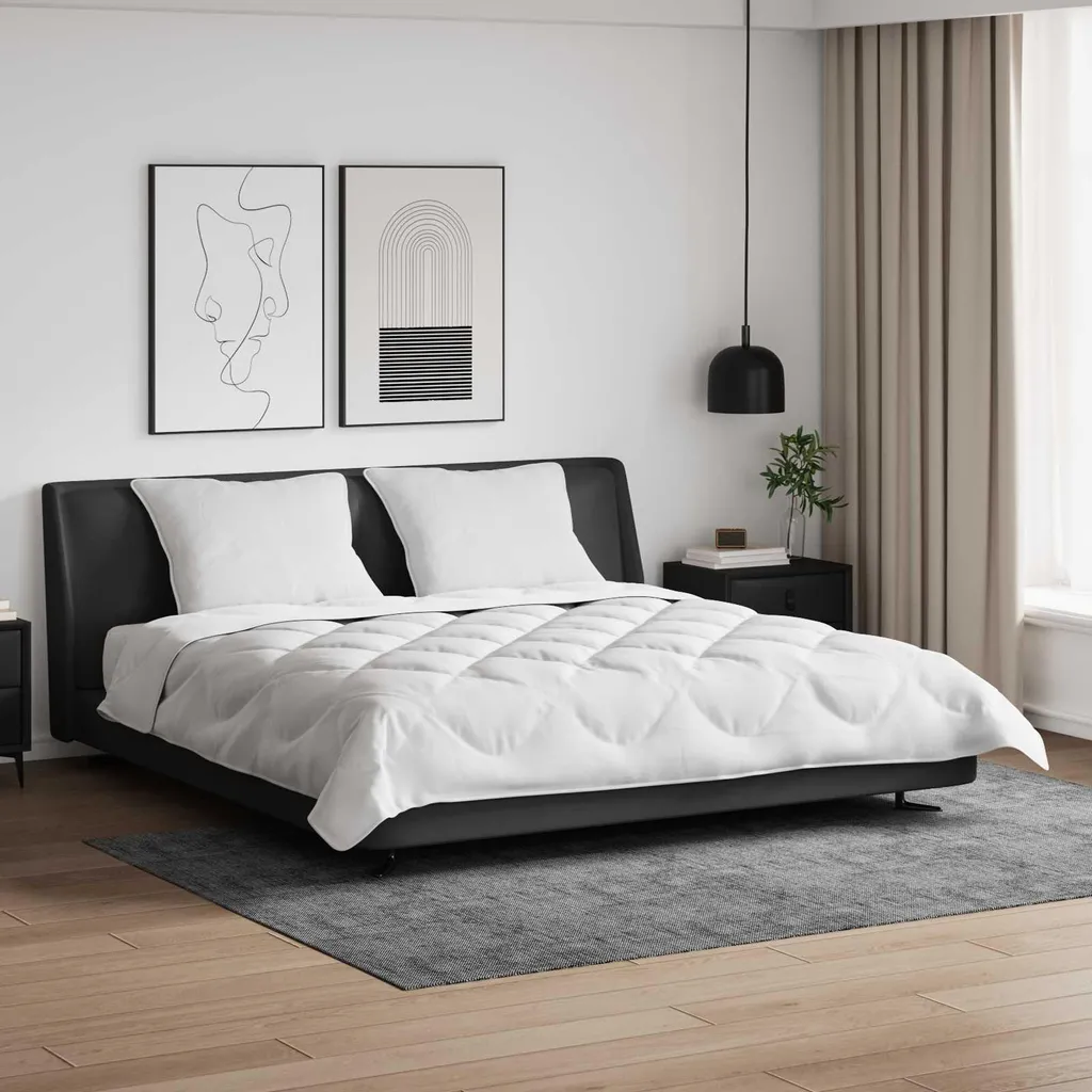 Set Letto vidaXL Bianco 3 pz - Piumone Chic in Piuma d'Oca e Microfibra - 2