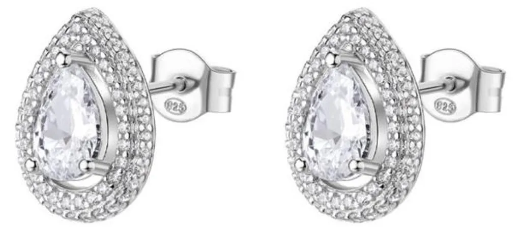 Boucles d'oreilles zircons cube pour mariage et soirées Cape Anna