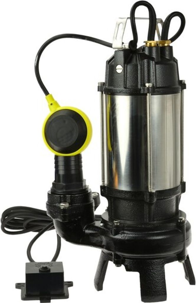 BSD Schmutzwasserpumpe - Tauchpumpe, Abwasserpumpe, Wasserpumpe mit Zerkleinerer und Schwimmerschalter, Nickel/Gusseisen Schmutzwasserpumpe - 1100W...