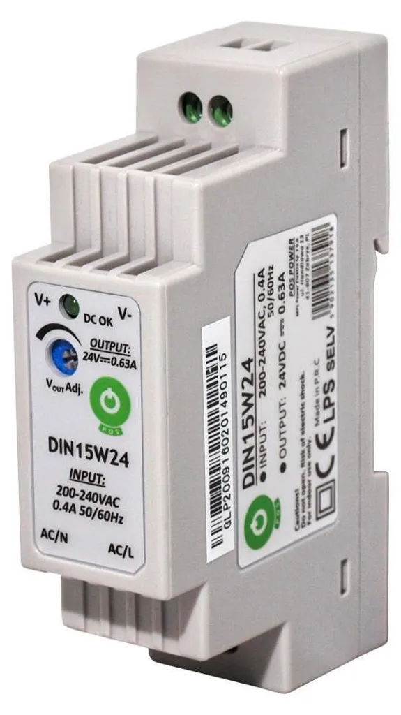 Bloc Alimentation 24V pour Domotique et Automatisme Rail DIN 0.63A 15W