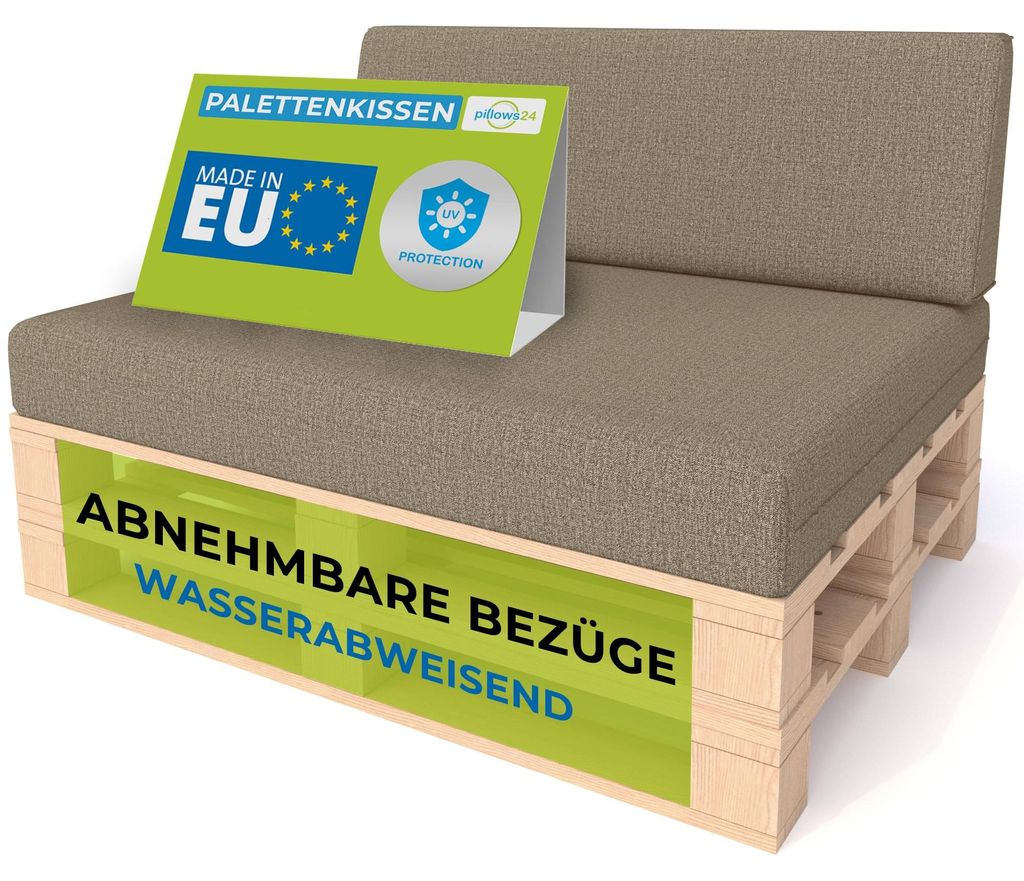 Pillows24 - Palettenkissen mit abnehmbarem Bezug - 2ER SET Produktbild 