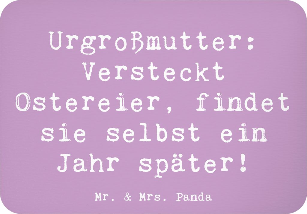 Mr. & Mrs. Panda Kühlschrankmagnet Spruch Urgroßmutter Schätze - Lavendeltraum - Geschenk, haftmagnet, Notizhalter, Familientradition, Erinnerun...