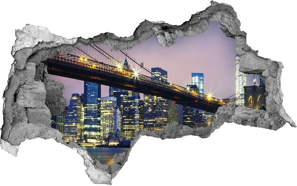 Selbstklebender Loch-3D-Aufkleber 95x73 cm Brooklyn Brücke