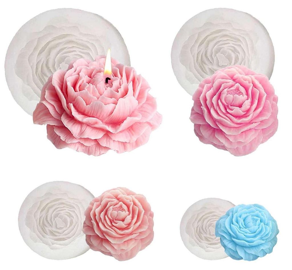 4 stampi in silicone a forma di fiori, ideali per creare Immagine del prodotto 