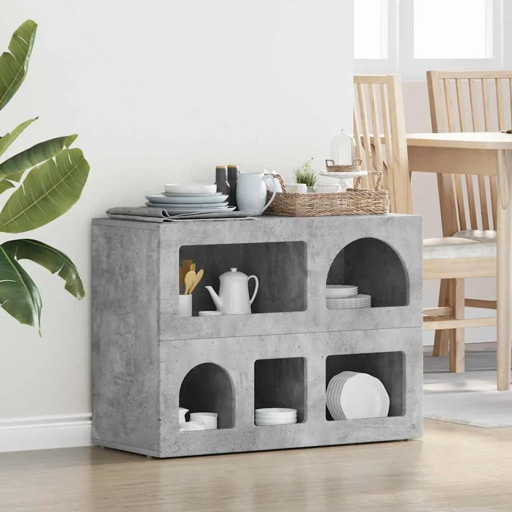 SYFAX Credenza Grigio Cemento 80.5x35x59 cm | Madia Moderna Multistrato - 3
