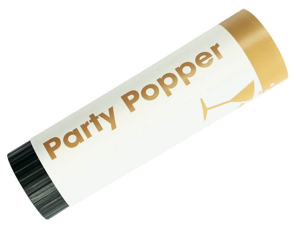 2 x Party Popper aus Papier und Kunstoff in Gold - Amscan 9902446