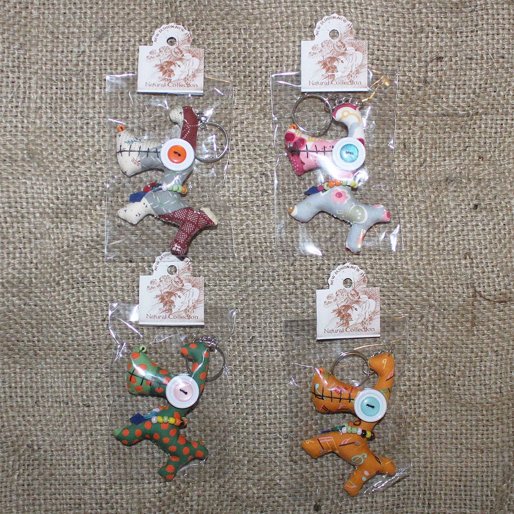 Tier-Anhänger mit Knopfaugen - Lustiger Hund - 4er Set - 01 Produktbild 