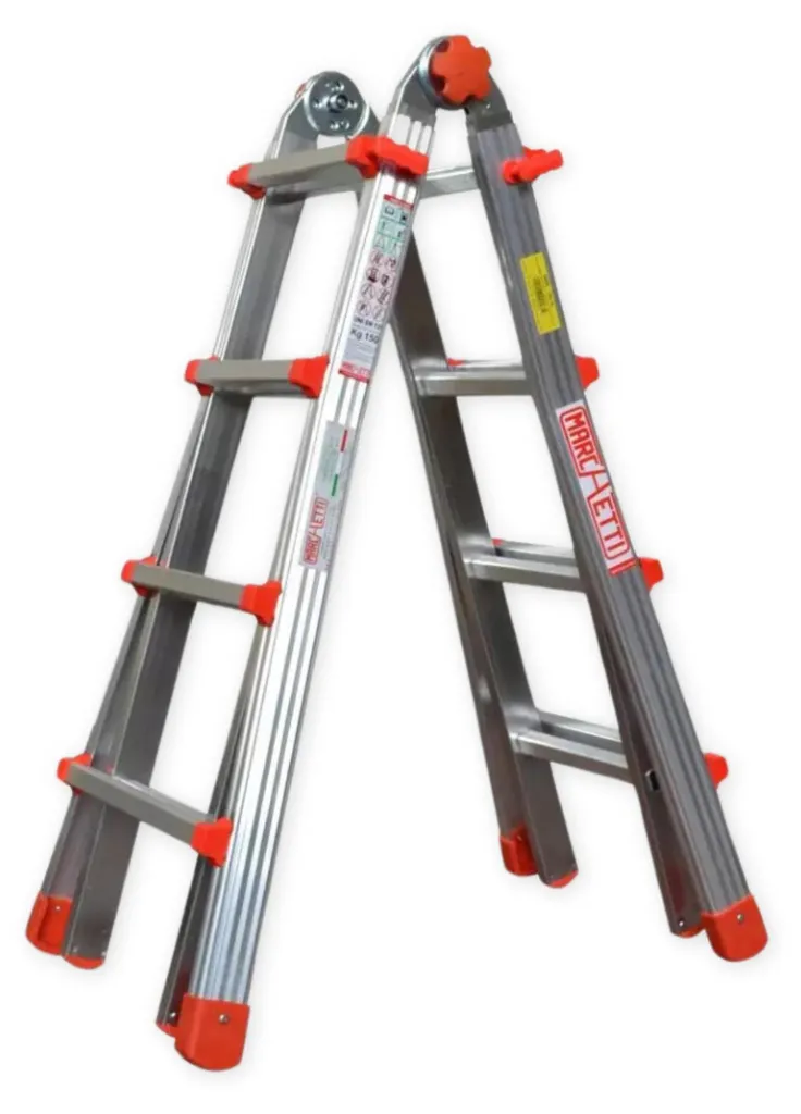 Échelle transformable 4+5 marches, structure aluminium légère pliable - 2