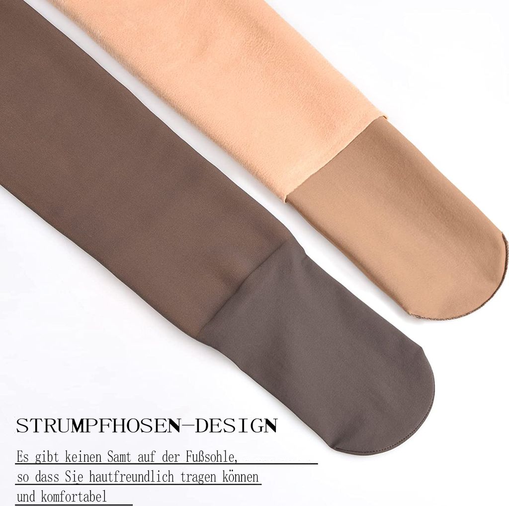 LZYVOO Winter Strumpfhose Damen - Fleece Gefüttert, Durchscheinend & Super Warm 220g