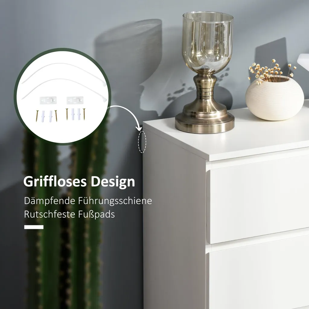 Commode de rangement blanche anti-chute pour sécuriser votre bureau
