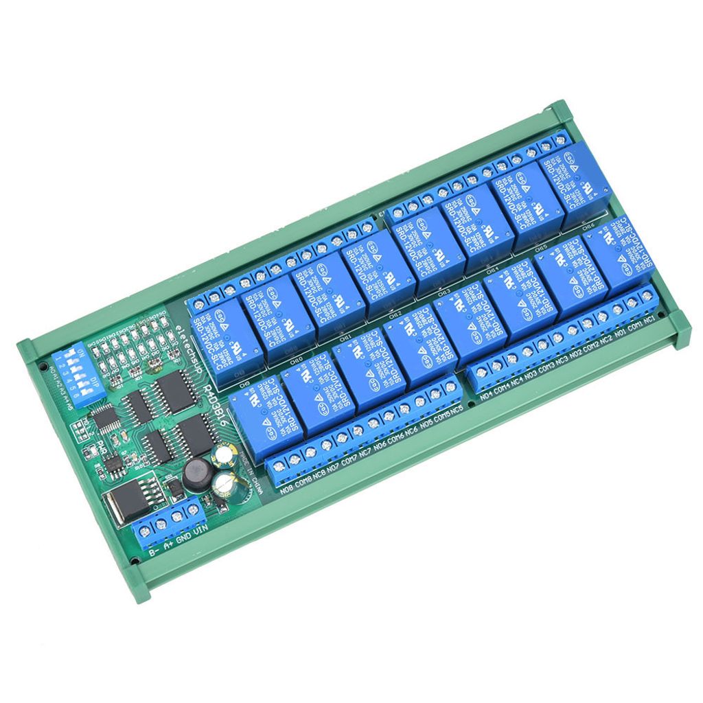 12V 6-Kanal RS485 Relais-SPS-Erweiterungsmodul für RTU-Protokoll-Fernsteuerung R4D3B16-R mit DIN-Schienengehäuse