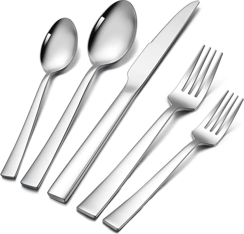 Posate Acciaio Inossidabile Herogo Argento 20 Pezzi Design Moderno