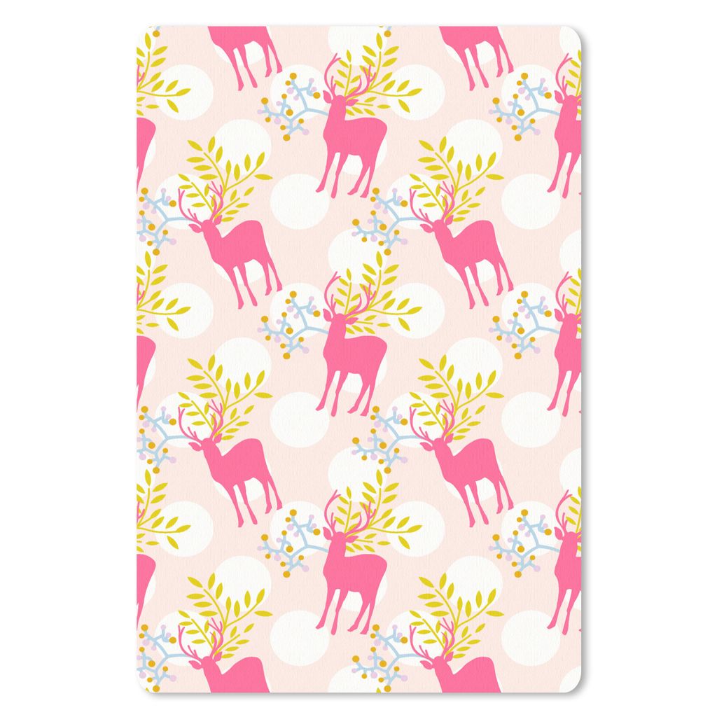MuchoWow Mauspad Mousepad Hirsche - Rosa - Muster 40x60 cm - Mousepads - Maus Mat - Pad - Mausunterlage - Schreibtisch Accesoire
