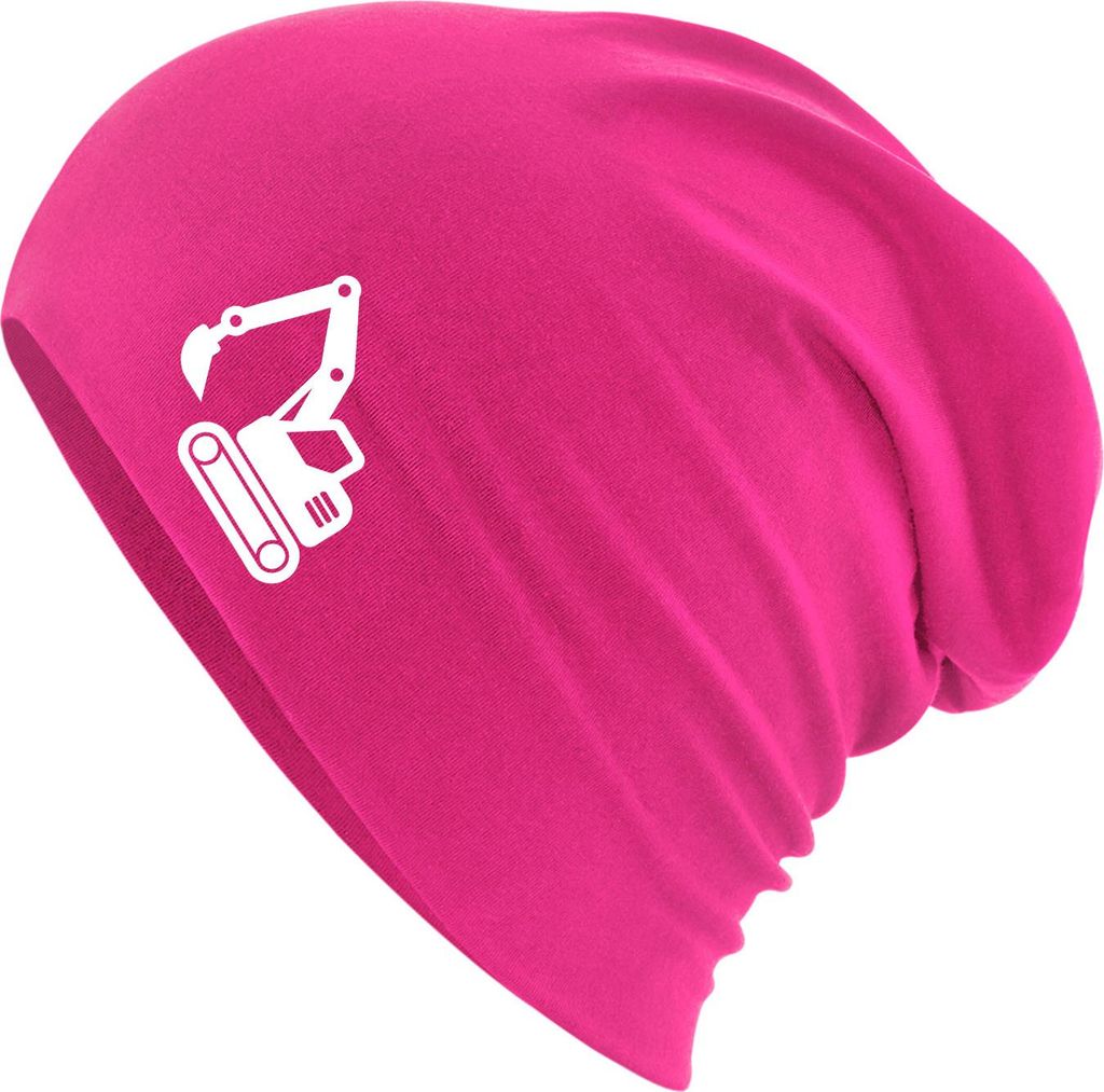 Huuraa Beanie Bagger Baumaschine Fuchsia One Size Baumwolle und Elasthan Mütze Geschenkidee