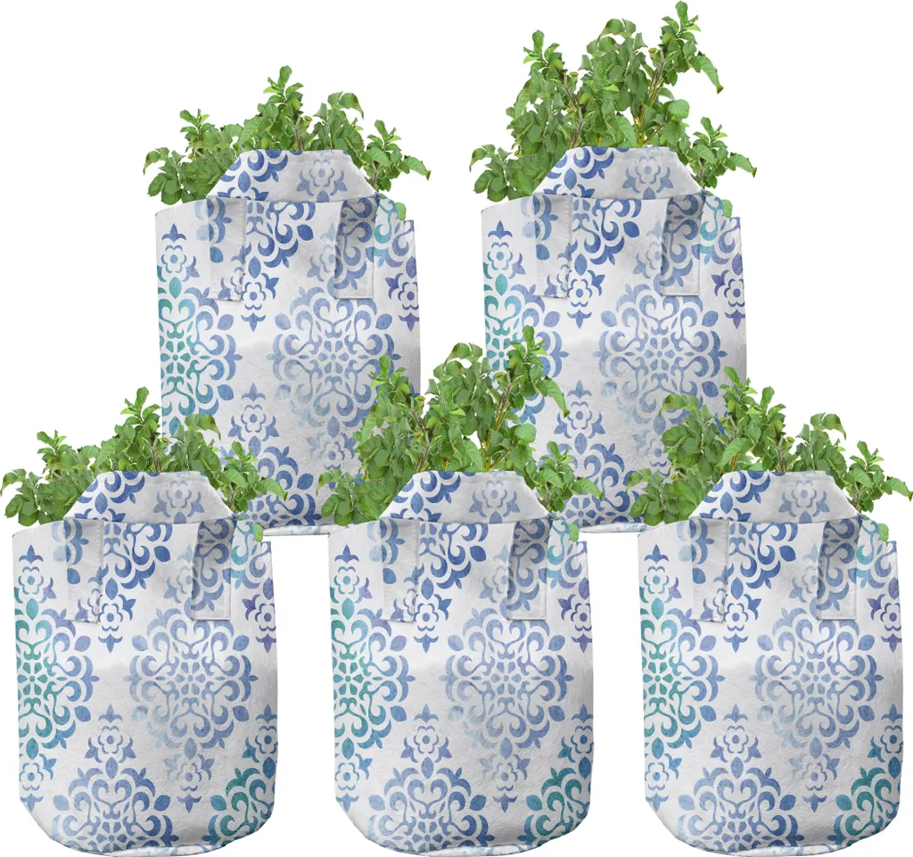 Pots de fleurs 5 gallons respirants à motifs marocains Lot de 5 pièces