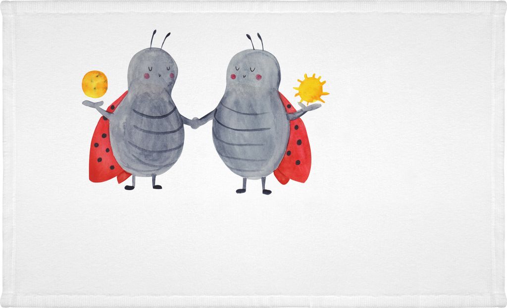 Mr. & Mrs. Panda Handtuch Sternzeichen Zwilling - Weiß - Geschenk, 100x50, Zwillingsbruder, Flauschtuch, Marienkäfer, 50x100, baumwolle, Zwilling...