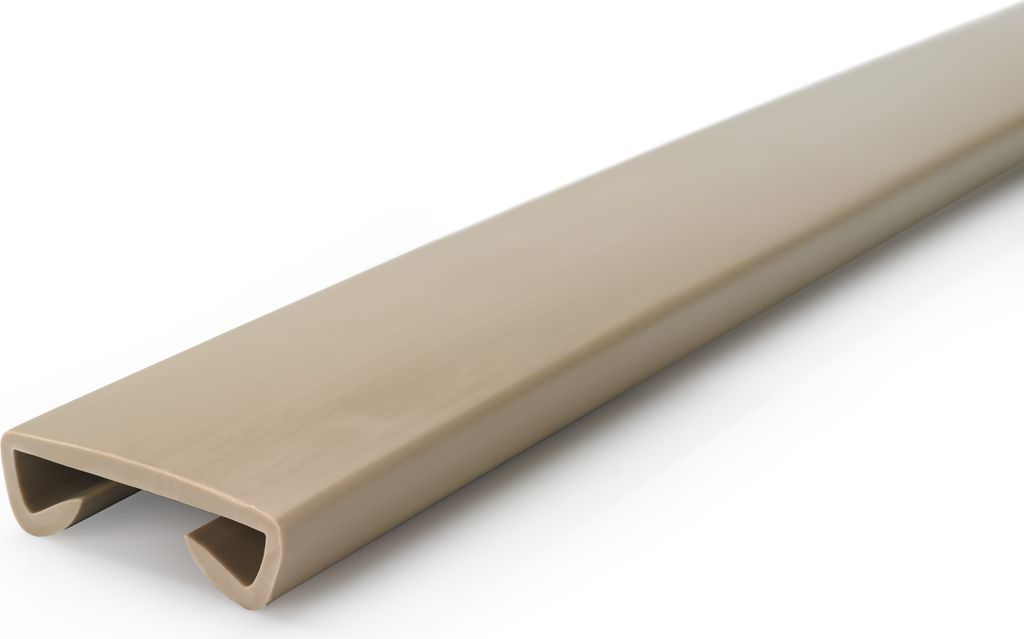 QUEST Handlauf PVC, Treppenhandlauf 40x8 mm, Kunststoffhandlauf, Handlaufverkleidung STANDARD, Rutschfest, beige, 1 m