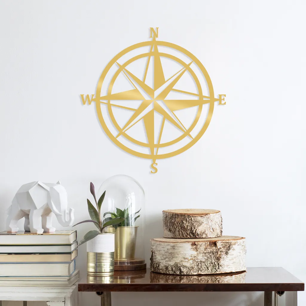 Wallity Compass Oro: L'Anima del Viaggiatore sulla tua Parete