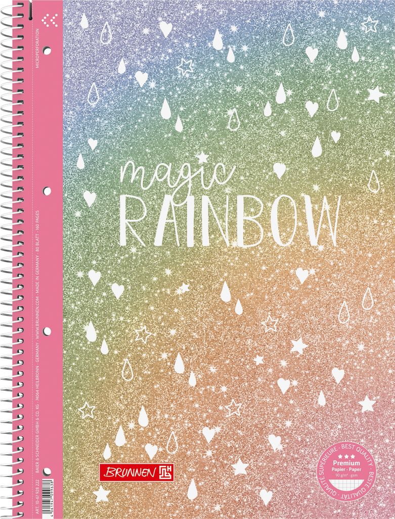 BRUNNEN 1067928222 Collegebl A4 Lin28 90g Magic Rainbow