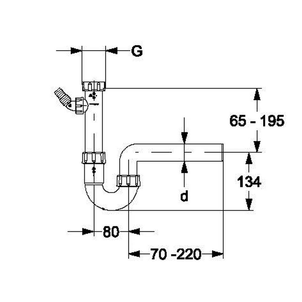 Haas Spülen-Röhrensiphon 1 1/2" DN50 mit einem Produktbild 2