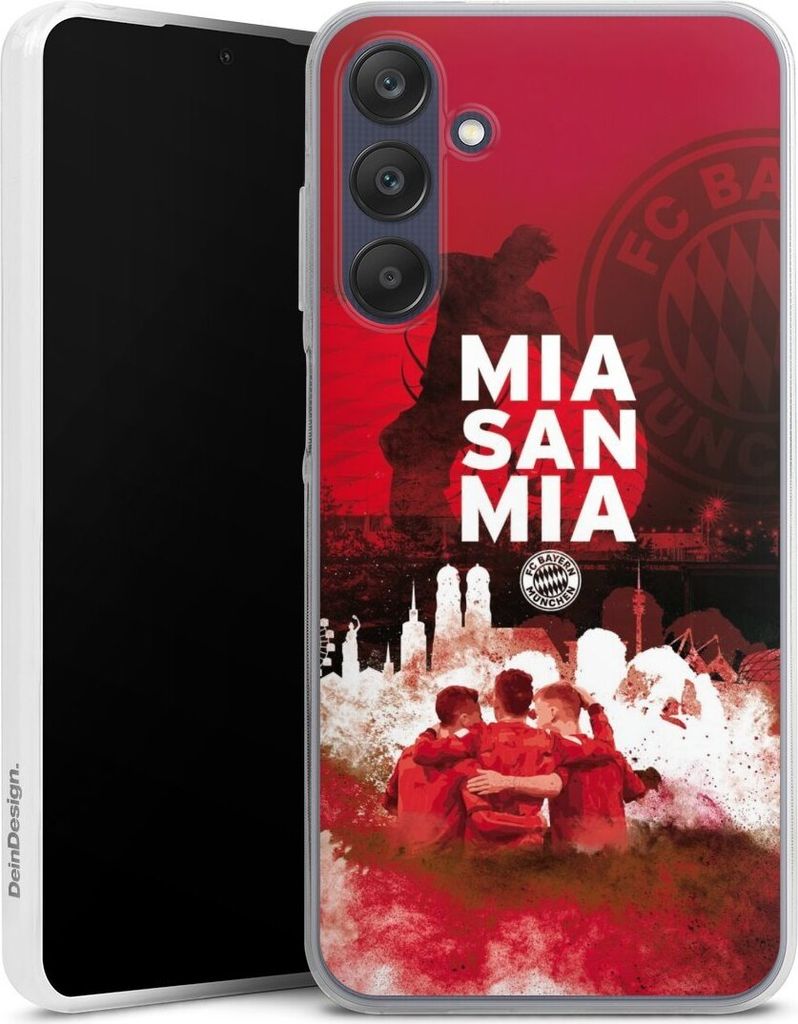 DeinDesign Slim Hülle für Samsung Galaxy A25 5G Silikon Case Ultra Dünn Handyhülle FC Bayern München FCB Mia San Mia