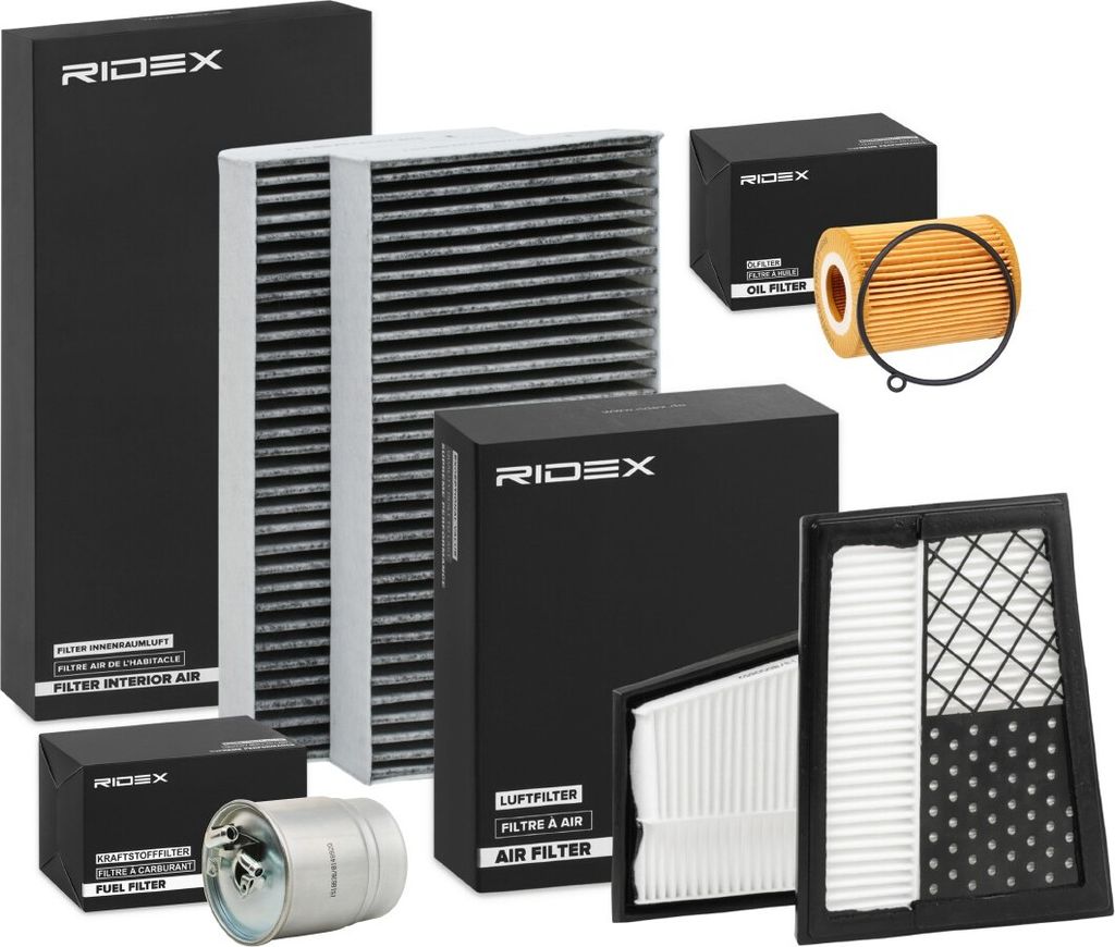 RIDEX Filterset Inspektionspaket Filtersatz passend für MERCEDES-BENZ M-Klasse (W164) S-Klasse Limousine (W221) C-Klasse Sportcoupe (CL203) R-Klasse
